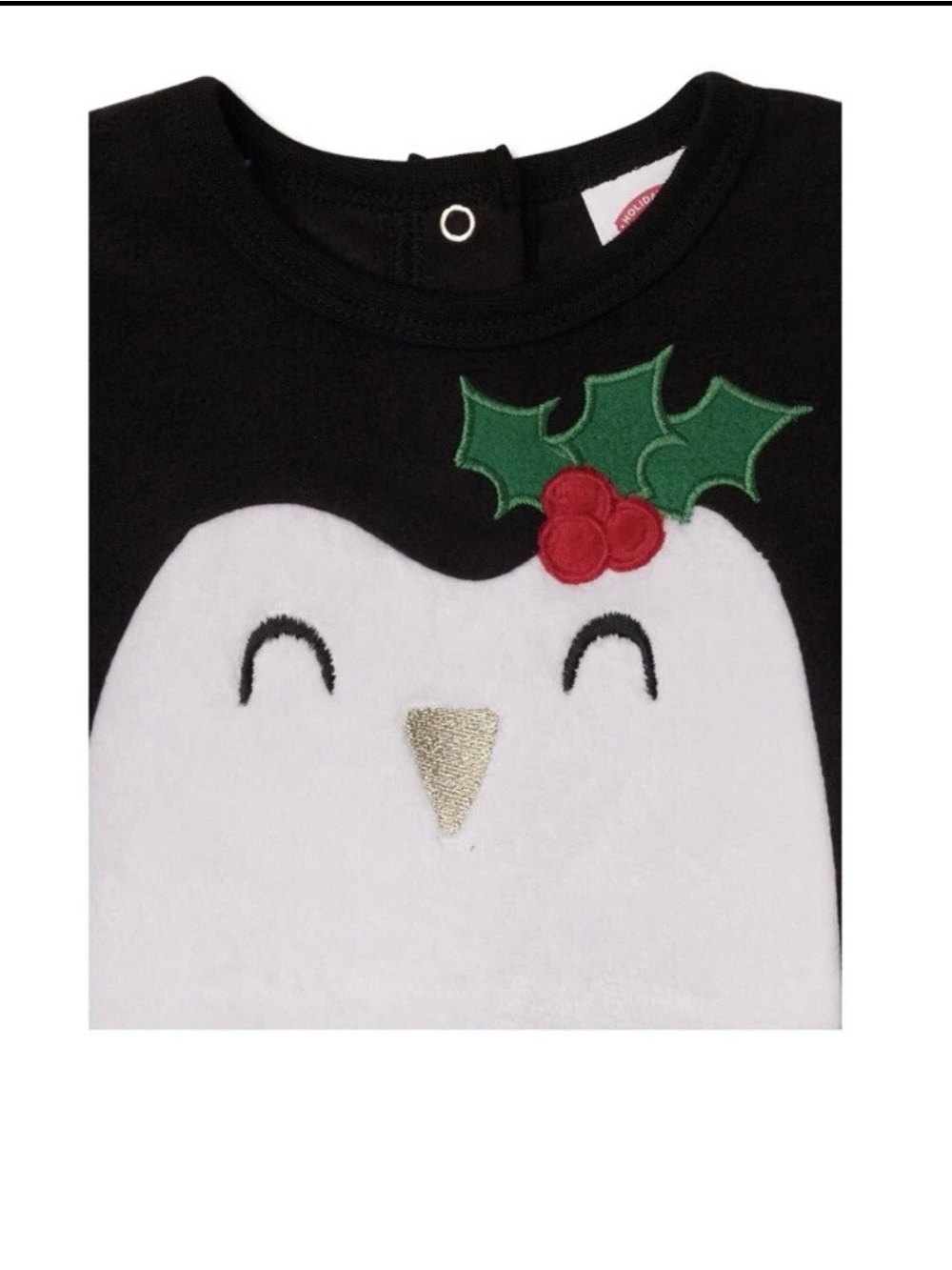Holiday Time Black Penguin Sleeper Family Pajamas One Piece Set Sz(6-9M)